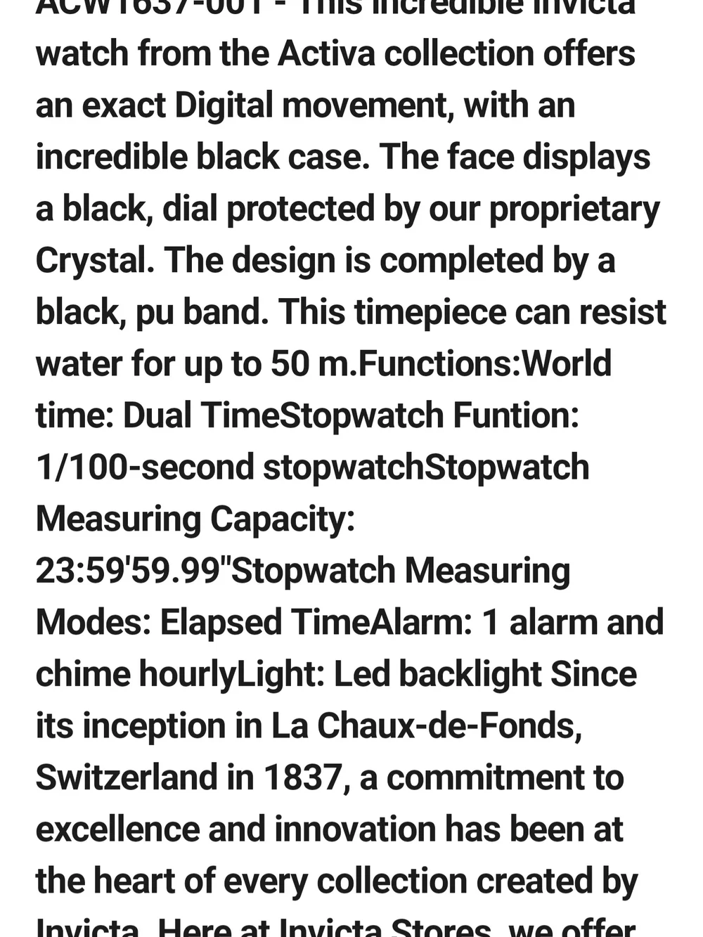 Invicta Black Tactical Sports Watch — Black with Yellow Accents